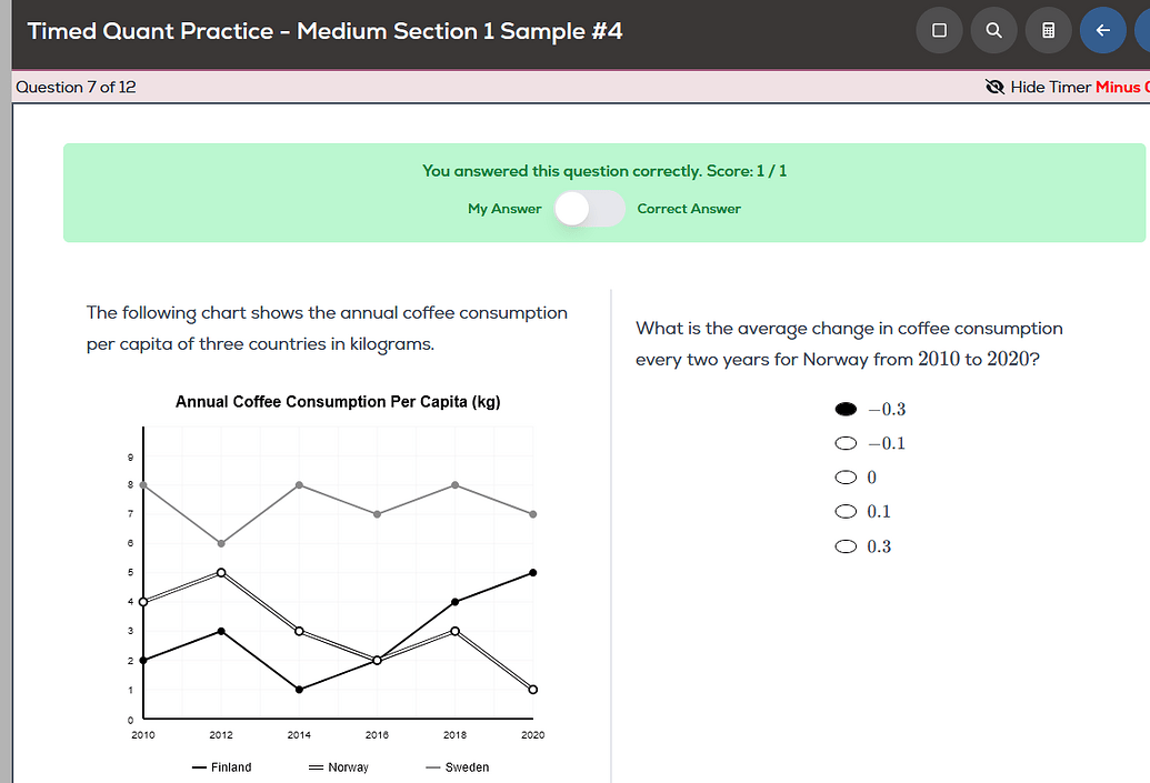 Timed Quant Practice - Medium Section 1 Sample #4 Q7 - GRE Quant ...