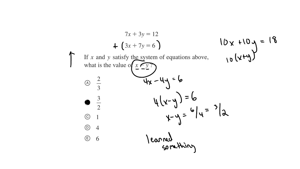 What tells me i can just minus or plus 2 whole equations? - GRE Quant ...