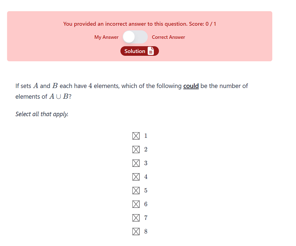 Incorrect solution to Q3/5 in Set Unions - GRE Quant Problem Solving ...