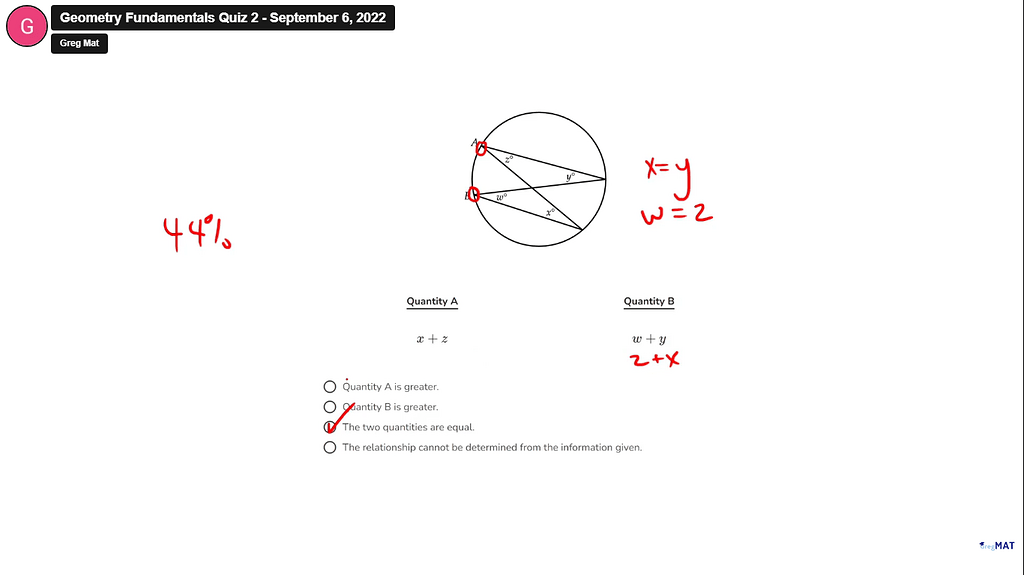 Geometry Fundamentals Quiz 2 - GRE Quant Problem Solving - Greg Mat+ ...