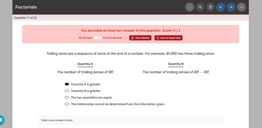 Factorials Quant Foundation Quiz Doubt - GRE Quant Problem Solving ...