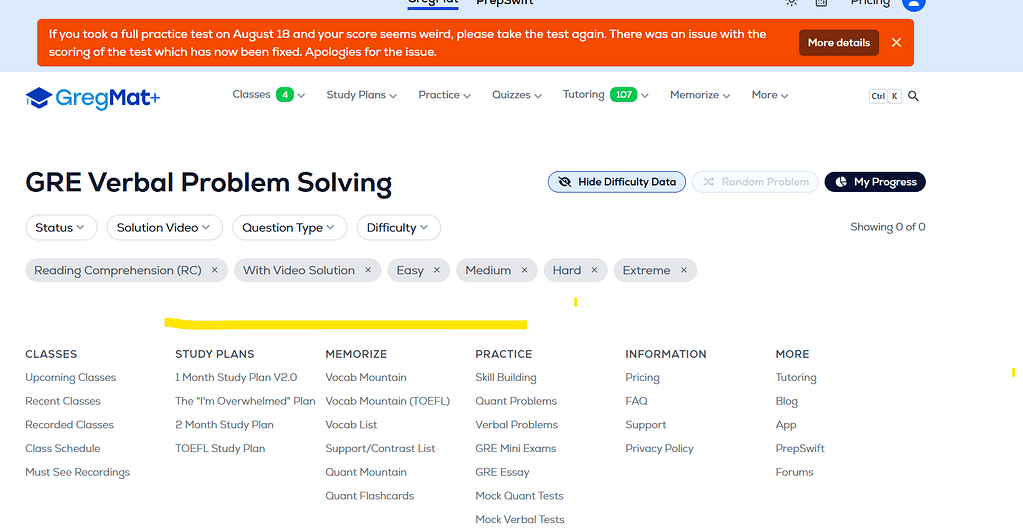 Unable to find RC for practice - GRE Verbal Problem Solving - Greg Mat+ ...