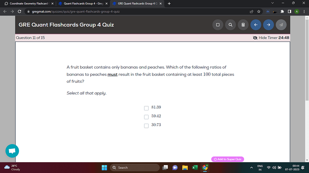 Algebra Quant Flashcard 4 Quiz - GRE Quant Problem Solving - Greg Mat+ ...